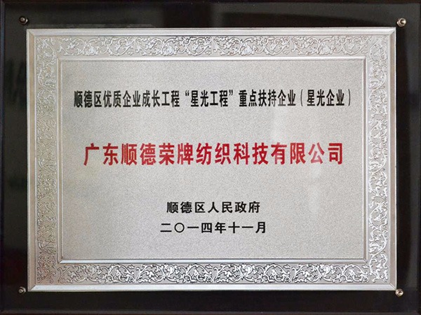 welcome购彩-2012年获顺德政府颁发“星光企业”称号